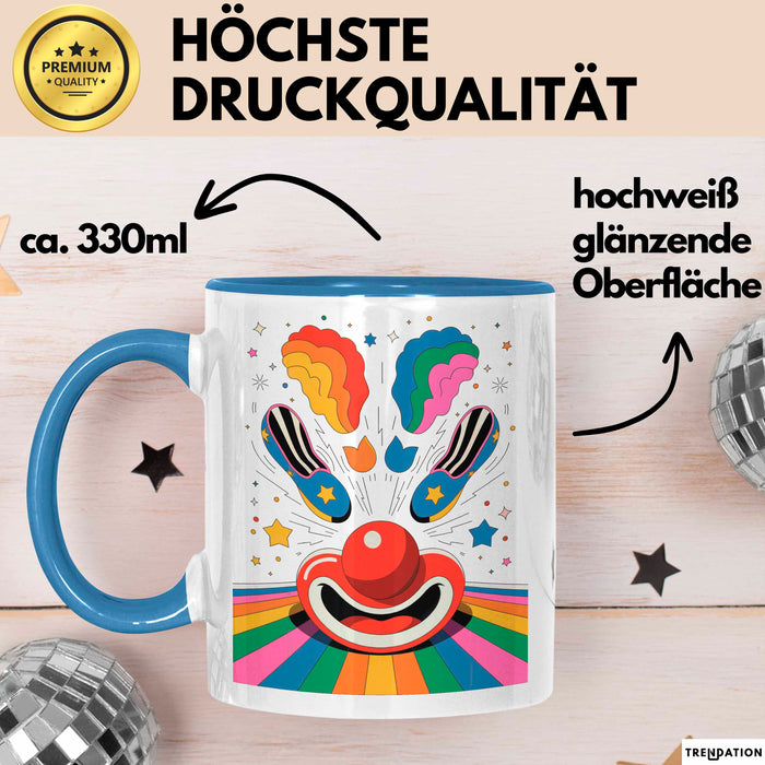 Clown Tasse Geschenk Lustige Geschenkidee Spruch Für Zirkus Humor Liebhaber Blau Trendation
