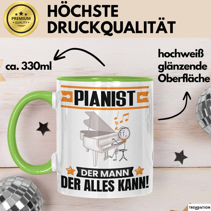 Pianist Tasse Geschenk für Pianist Der Mann Der Alles Kann Geschenkidee zum Geburtstag Grün Trendation