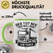 LKW Fahrer Geschenk Tasse Lastkraftwagen-Fahrer Geschenkidee Lustiger Spruch Kaffee-Becher Der Tut Nix Der Will Nur LKW Fahren Grün Trendation