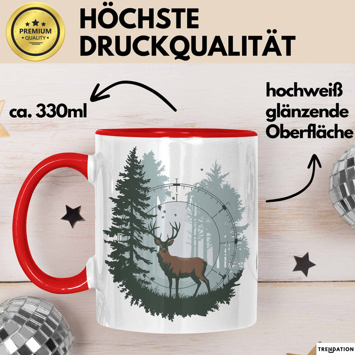 Jäger Tasse Geschenkidee für Jagdliebhaber Rot Trendation