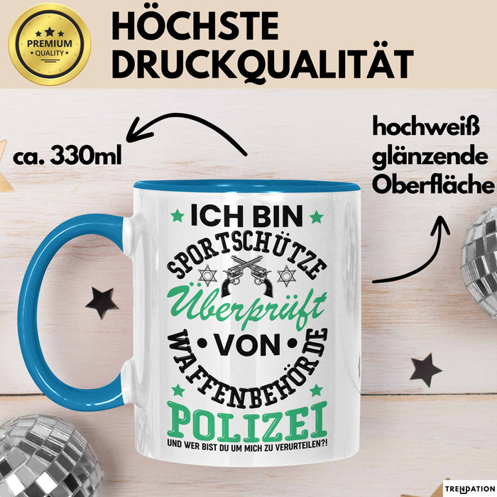 Sportschütze Tasse Geschenk Spruch Geschenkidee Geburtstag Ich Bin Sportschütze Blau Trendation