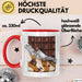 Schokoladenliebhaber Tasse Geschenkidee für Naschkatzen Rot Trendation