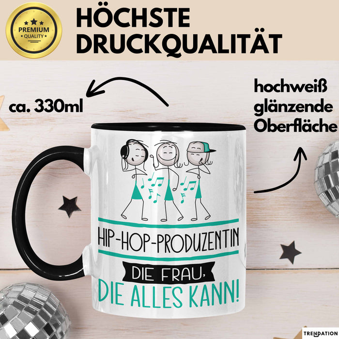 Hip-Hop-Produzentin Geschenk Tasse Becher Die Frau Die Allen Kann Geschenkidee für eine Hip-Hop-Produzentin Lustig Trendation
