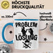 Backen Tasse Geschenk für Bäcker Männer Geschenkidee Problem und Lösung Backen Kochen Blau Trendation