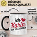 Karin Tasse Geschenk Ich Bin Vollkommen Karin Geschenkidee Geburtstag Schwarz Trendation