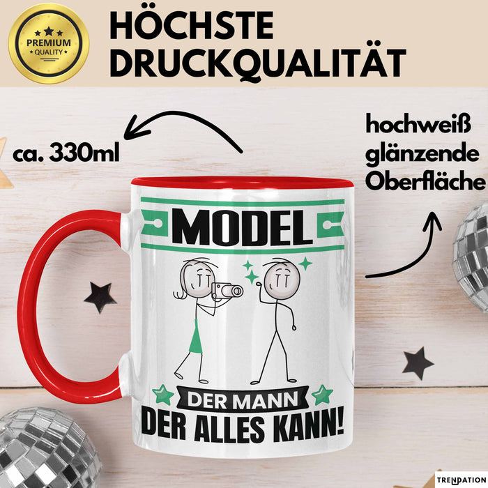 Model Tasse Geschenk für Model Der Mann Der Alles Kann Geschenkidee zum Geburtstag Rot Trendation