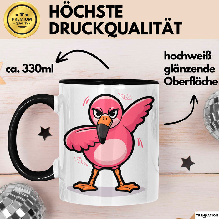 Dabender Flamingo Tasse Geschenk Lustige Geschenkidee Spruch Schwarz Trendation