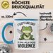 Frosch Tasse Geschenk I Slept Like Shit Choosing Violence Geschenkidee Lustig Blau Trendation