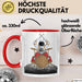 Drummer Schlagzeug-Spieler Geschenk Tasse Geschenkidee Kaffee-Becher Schlagzeuger Mond Grafik Rot Trendation