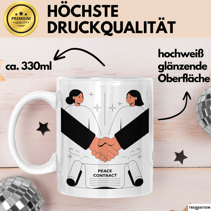Mediator Tasse Geschenk Lustige Geschenkidee Spruch Für Konflikt Löser Weiß Trendation