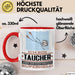Taucher Geschenk Tasse Ich Bin Taucher Aber Sag Doch Einfach Superheld Lustige Geschenkdiee für Taucher Kaffee-Becher Rot Trendation