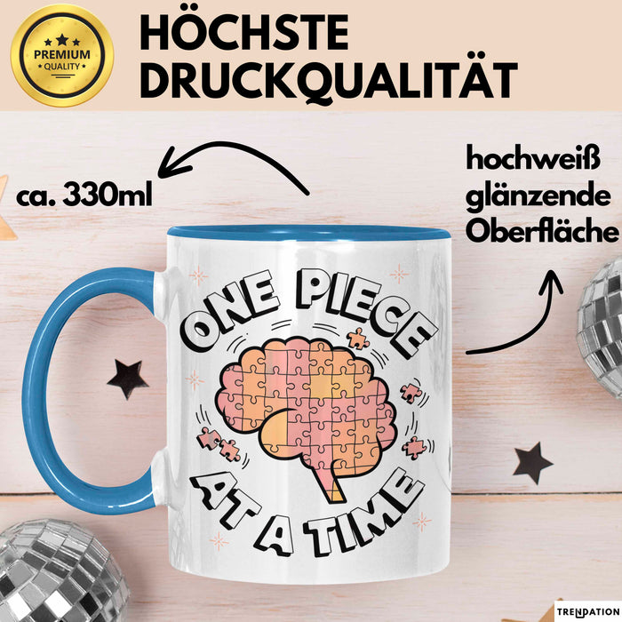 Puzzle Süchtiger Tasse Geschenk Lustige Geschenkidee Spruch Für Gehirn Knobler Blau Trendation