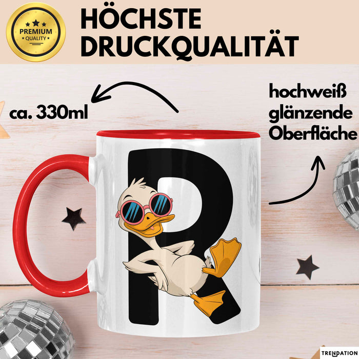 Quietscheente Tier Tasse Geschenk Lustige Geschenkidee Spruch Rentnerente Im Ruhestand Rot Trendation