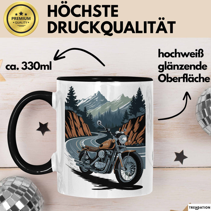 Motorradfahrer Tasse Geschenkidee für Biker Lustiger Spruch Trendation