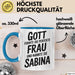 Sabina Tasse Geschenk Gott Formte Die Perfekte Frau Sabina Geschenkidee Blau Trendation