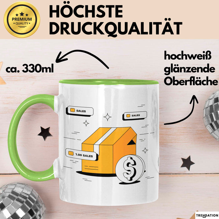 Shopify Verkäufer Tasse Geschenk Lustige Geschenkidee Spruch Für Online Shop Besitzer Grün Trendation