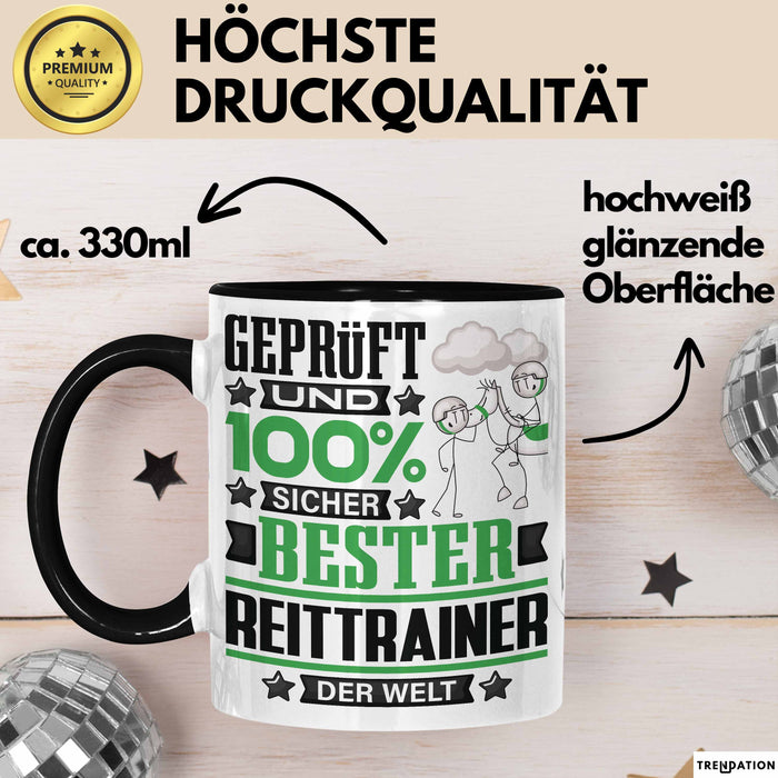 Reittrainer Geschenk Lustiger Spruch für Reittrainer Geschenkidee Bester Reittrainer Der Welt Schwarz Trendation