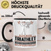 Triathlet Geschenk Tasse Ich Bin Triathlet Aber Sag Doch Einfach Superheld Lustige Geschenkdiee für Triathlet Kaffee-Becher Schwarz Trendation