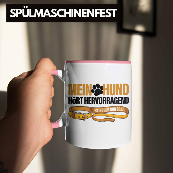 TRENDATION Tasse Hundeliebhaber Hundemama Hundepapa Hund Spruch Kaffeetasse Geschenk Rosa Trendation