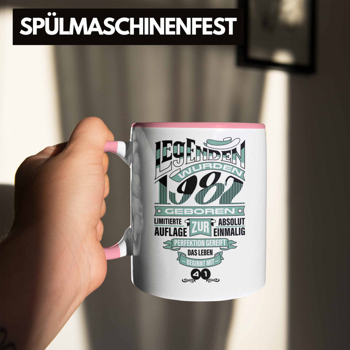 TRENDATION 40. Geburtstag Tasse Frau Mann Geschenk 40er Geschenkidee 40 Mutter Vater Rosa Trendation