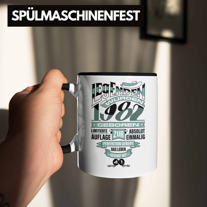 TRENDATION 40. Geburtstag Tasse Frau Mann Geschenk 40er Geschenkidee 40 Mutter Vater Schwarz Trendation