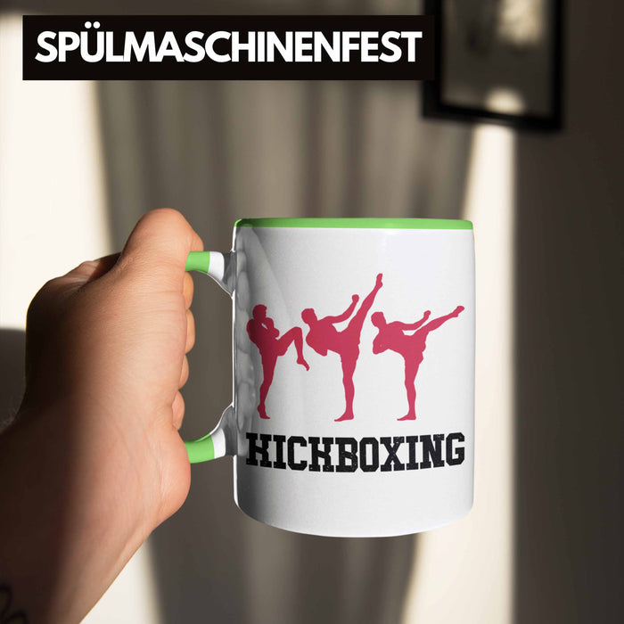 Kickboxing Tasse Geschenk Kampfsportler Geschenkidee Geburtstag Weihnachten Grün Trendation