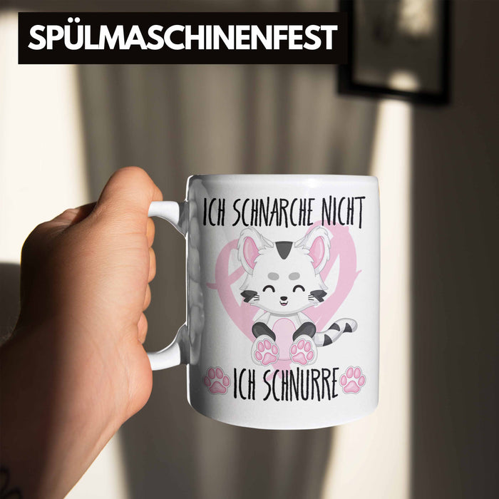 Ich Schnarche Nicht Ich Schnurre Tasse Geschenk Frauen Katzenliebhaber Geschenkidee Weiß Trendation