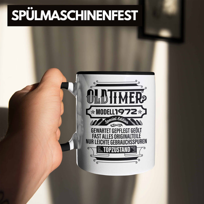 TRENDATION 50. Geburtstag Tasse Frau Mann Geschenk 50er Geschenkidee 50 Mutter Vater Schwarz Trendation