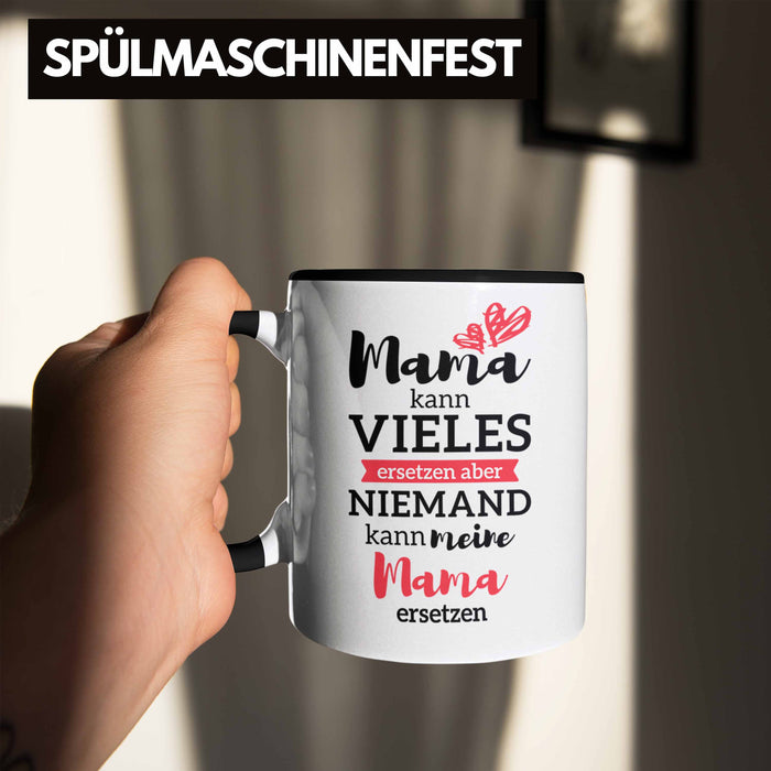 Trendation - Mama Tasse mit Spruch Geschenk Muttertag von Tochter Sohn Mutter Kaffeetasse Schwarz Trendation