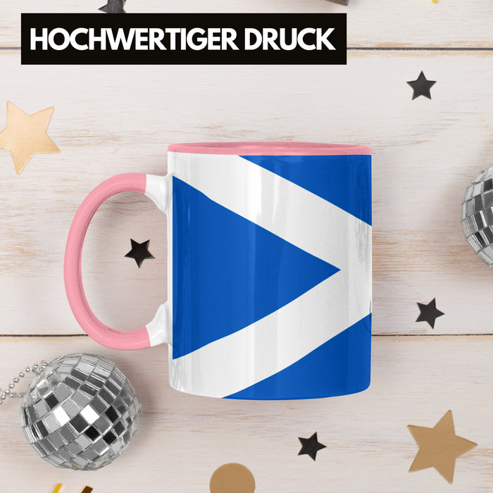 Schottland Flagge Tasse Geschenk Fußball-Fans Europa 3D Alloverprint Rosa Trendation