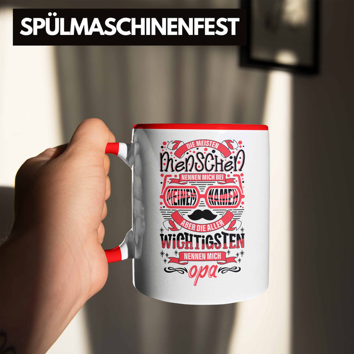 Opa Tasse Geschenk von Enkel Enkelin Bester Opa Der Welt Tasse Geschenkidee Bester Opa Der Welt Rot Trendation