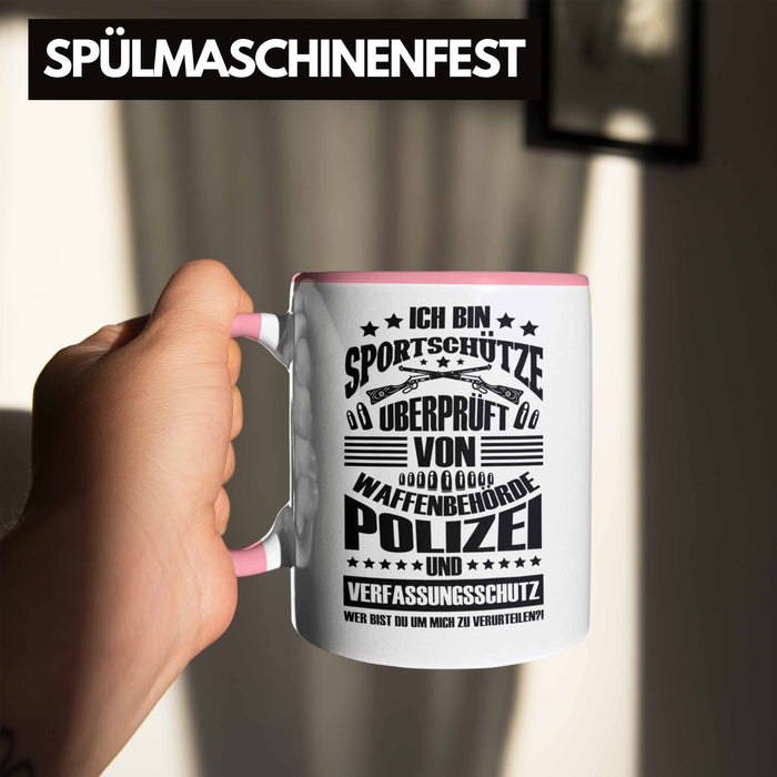 Lustige Schießen-Tasse für Sportschützen Geschenk Ich Bin Sportschütze Rosa Trendation