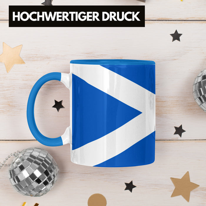 Schottland Flagge Tasse Geschenk Fußball-Fans Europa 3D Alloverprint Blau Trendation