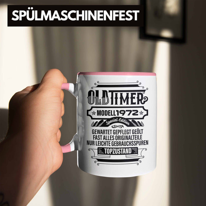 TRENDATION 50. Geburtstag Tasse Frau Mann Geschenk 50er Geschenkidee 50 Mutter Vater Rosa Trendation