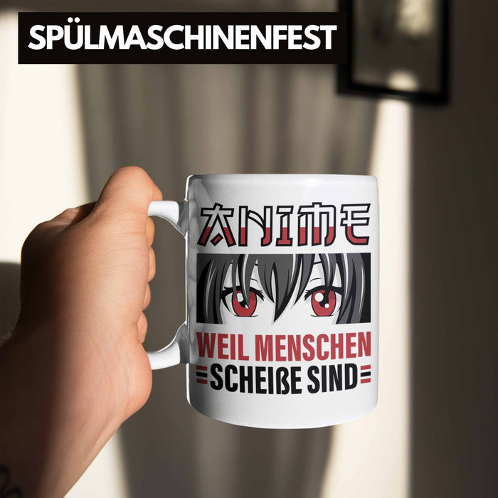 TRENDATION Anime Tasse Geschenk Spruch Kaffeetasse Weiß Trendation