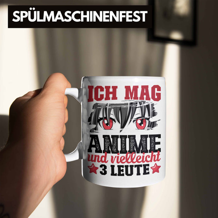Anime Tasse Geschenk Anime-Liebhaber Geschenkidee Ich Mag Anime Und Vielleicht 3 Leute Weiß Trendation