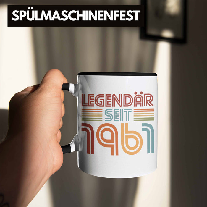 Trendation - 60. Geburtstag Tasse Frau Männer Geschenk 60er Geschenkidee 60 Mutter Vater Mann Frauen Lustig Geschenke Deko Schwarz Trendation