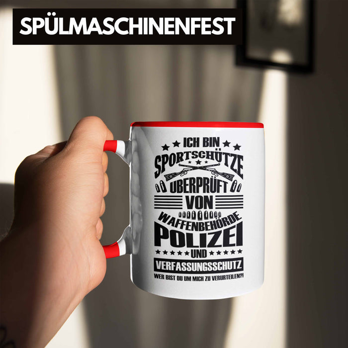 Lustige Schießen-Tasse für Sportschützen Geschenk Ich Bin Sportschütze Rot Trendation