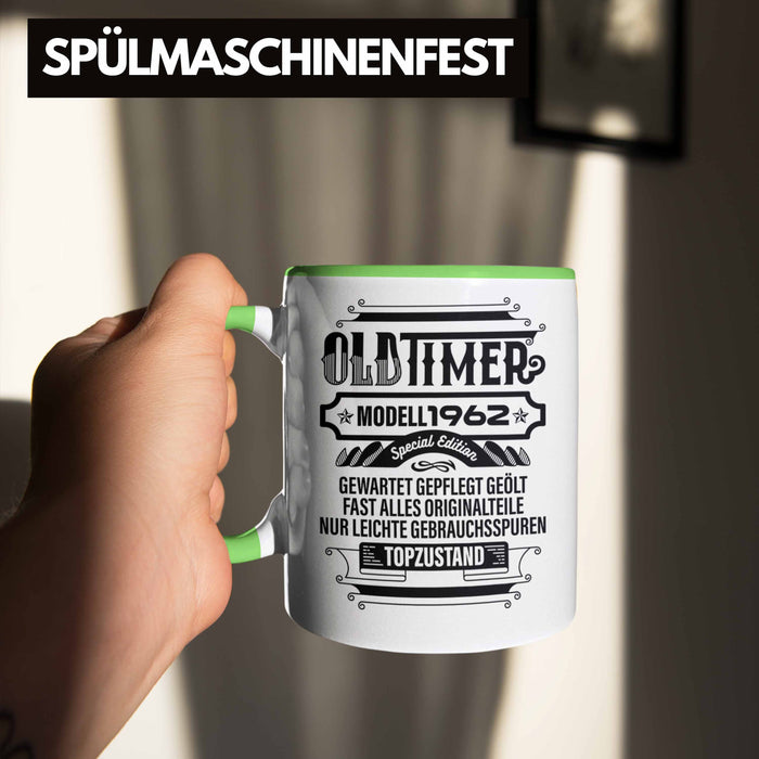 TRENDATION 60. Geburtstag Tasse Frau Mann Geschenk 60er Geschenkidee 60 Mutter Vater Grün Trendation
