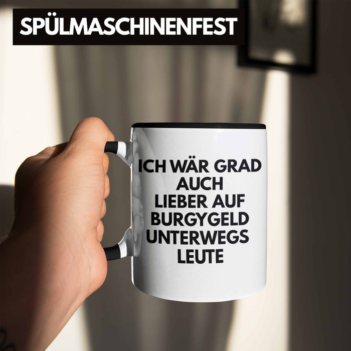 Meme Tasse Burgygeld Tasse Geschenk Dank Meme Internet Spruch Geschenkidee Bürgergeld Schwarz Trendation