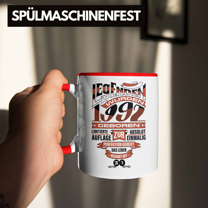 TRENDATION 30. Geburtstag Tasse Frau Mann Geschenk 30er Geschenkidee 30 Mutter Vater Rot Trendation