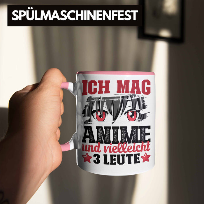 Anime Tasse Geschenk Anime-Liebhaber Geschenkidee Ich Mag Anime Und Vielleicht 3 Leute Rot Trendation