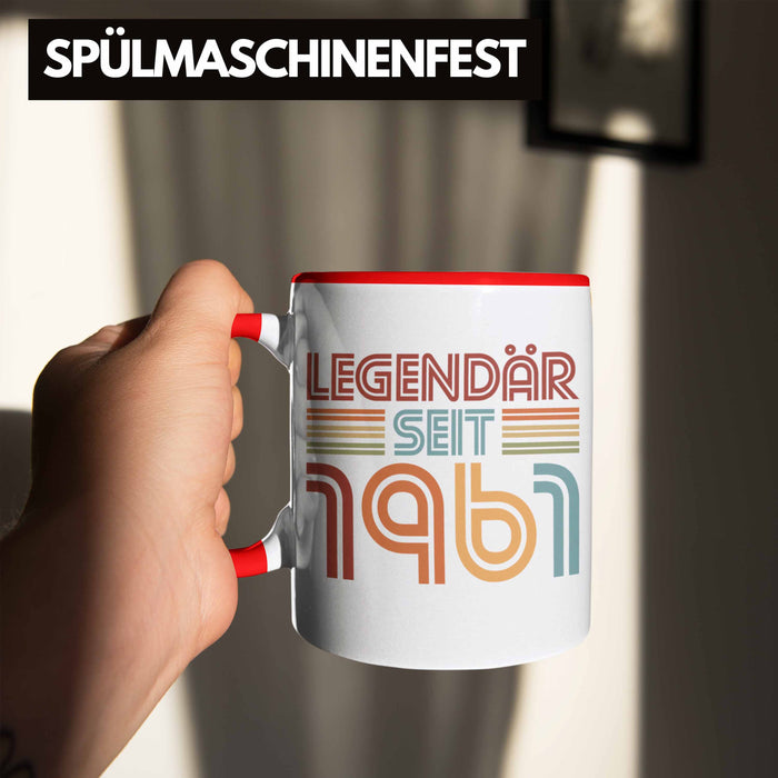 Trendation - 60. Geburtstag Tasse Frau Männer Geschenk 60er Geschenkidee 60 Mutter Vater Mann Frauen Lustig Geschenke Deko Rot Trendation