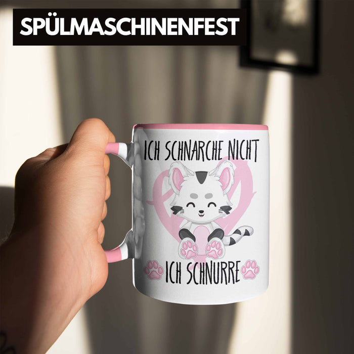 Ich Schnarche Nicht Ich Schnurre Tasse Geschenk Frauen Katzenliebhaber Geschenkidee Rosa Trendation