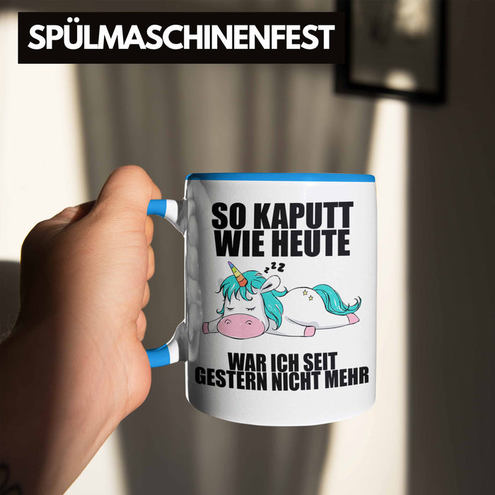 Trendation - Lustige Tassen mit Sprüchen Arbeitskollege Geschenk Kollege Mitarbeiter Geschenkidee Blau Trendation