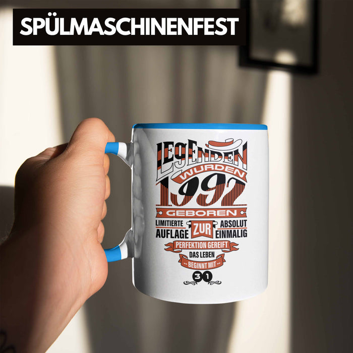 TRENDATION 30. Geburtstag Tasse Frau Mann Geschenk 30er Geschenkidee 30 Mutter Vater Blau Trendation