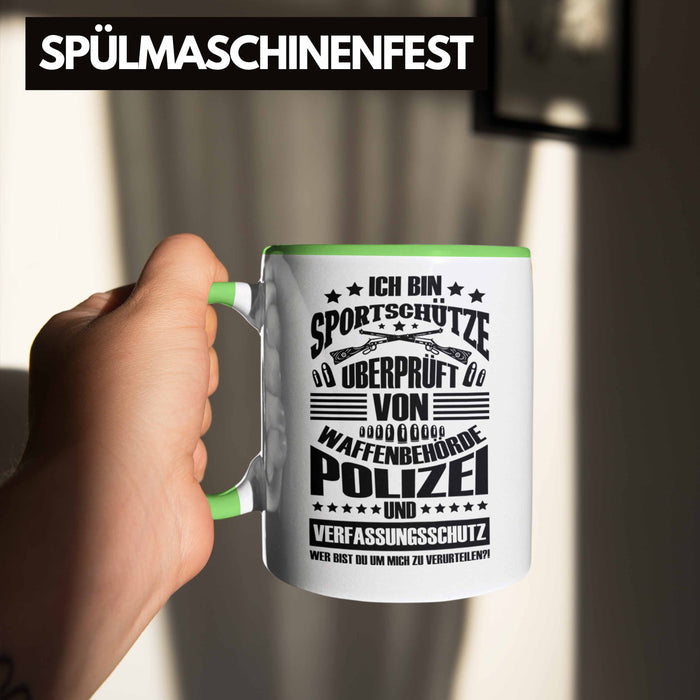 Lustige Schießen-Tasse für Sportschützen Geschenk Ich Bin Sportschütze Grün Trendation