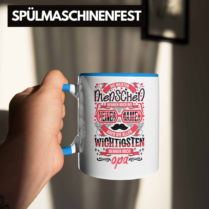 Opa Tasse Geschenk von Enkel Enkelin Bester Opa Der Welt Tasse Geschenkidee Bester Opa Der Welt Blau Trendation