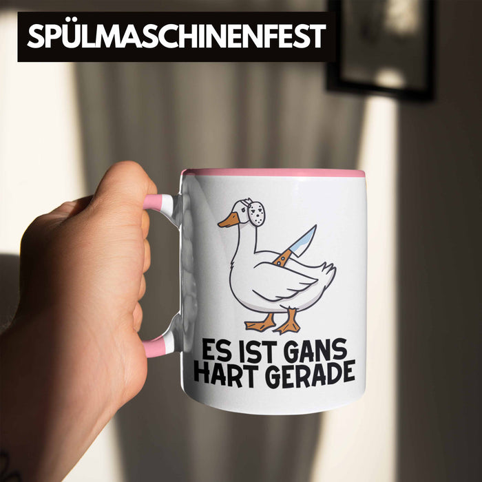 Dank Meme Tasse Ganz Gans Besitzer Wortspiel Es Ist Gans Hart Gerade Geschenkidee Depressionen Rosa Trendation