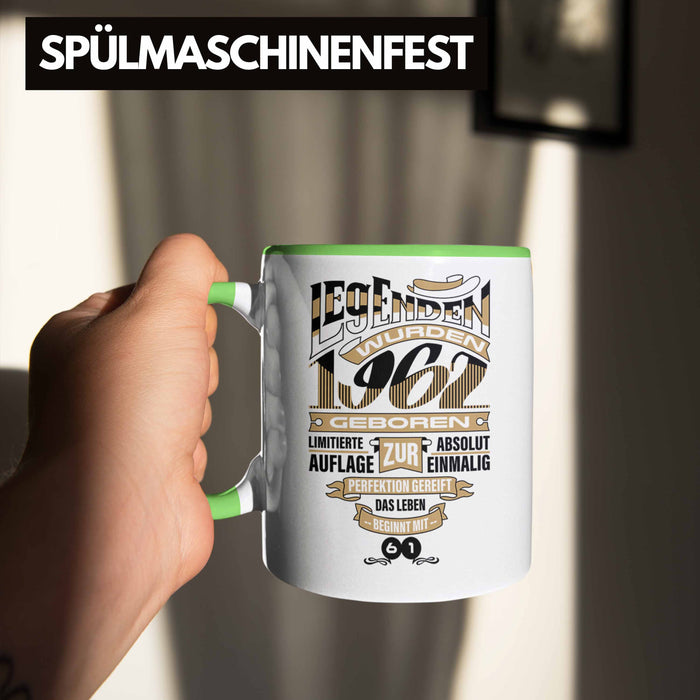 TRENDATION 60. Geburtstag Tasse Frau Mann Geschenk 60er Geschenkidee 60 Mutter Vater Grün Trendation
